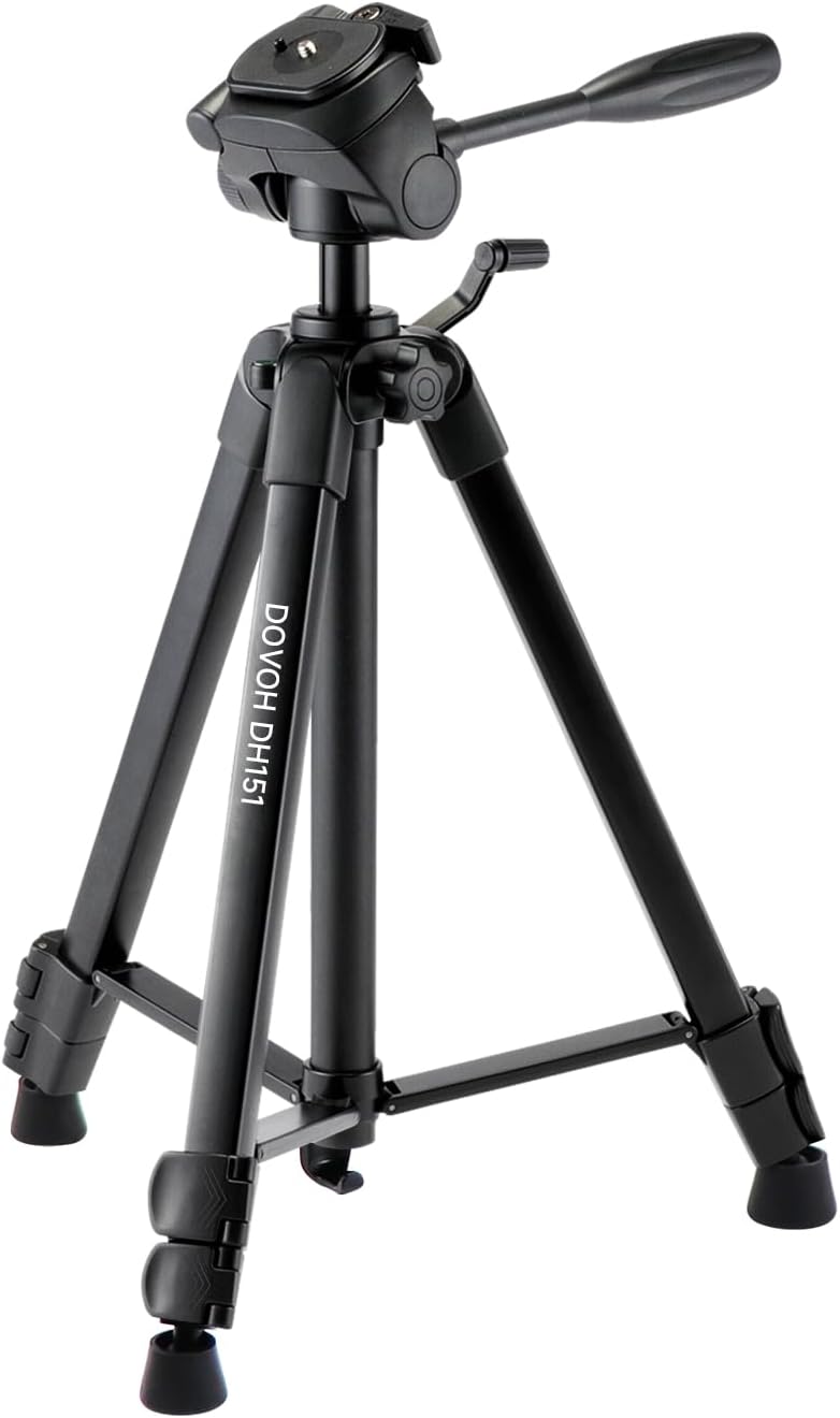 DOVOH Heavy Duty Tripod for Laser Level, Adjustable Height for Camera with Bubble Level 1/4"-20 Screw Mount, DH151 - Image 1